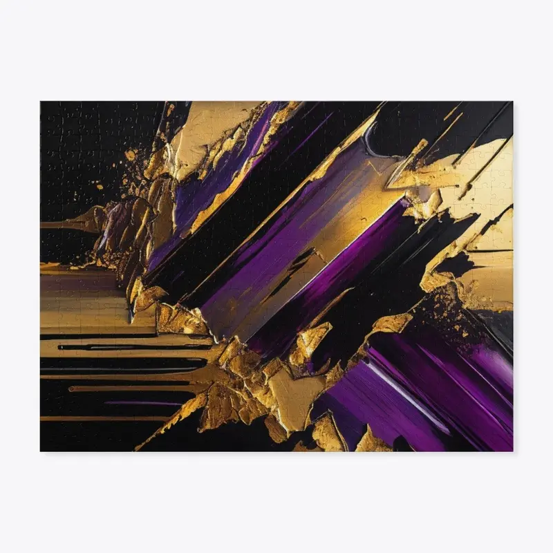 Abstract Gold Brush Stroke Art