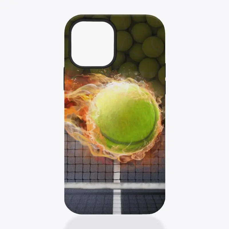 Tennis ball in flames