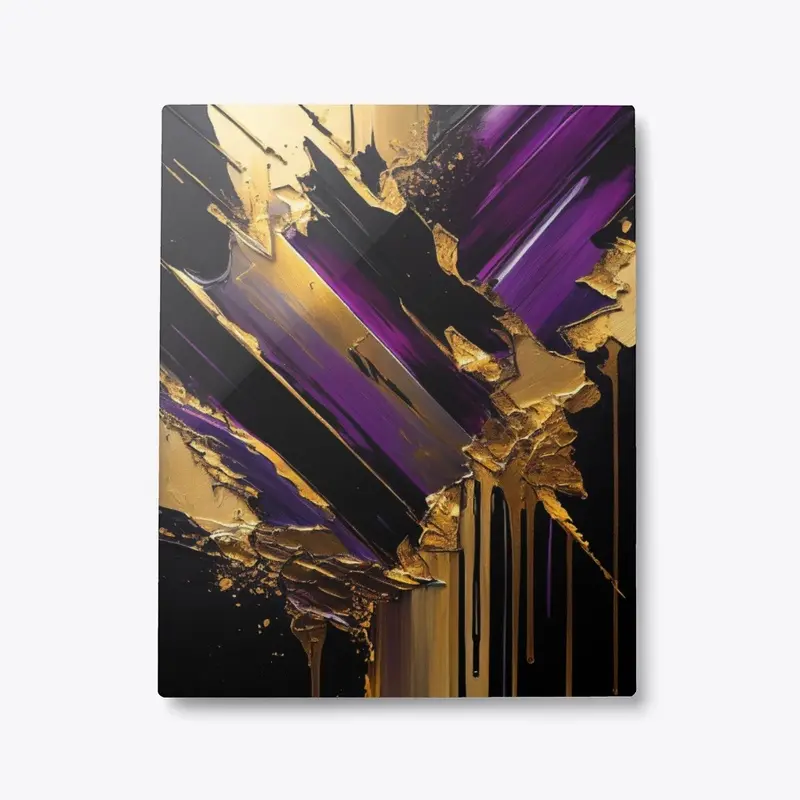 Abstract Gold Brush Stroke Art