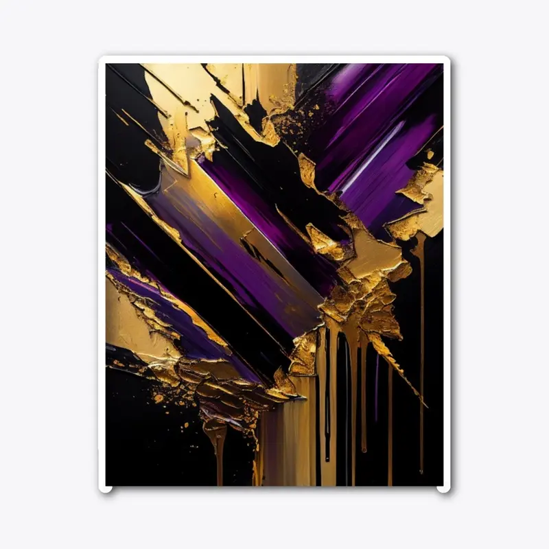 Abstract Gold Brush Stroke Art