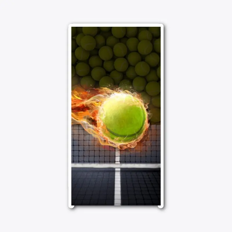 Tennis ball in flames