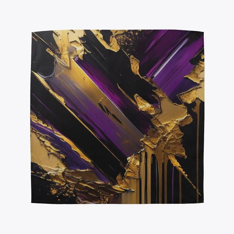 Abstract Gold Brush Stroke Art